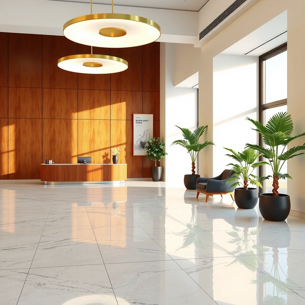 Polished lobby floor